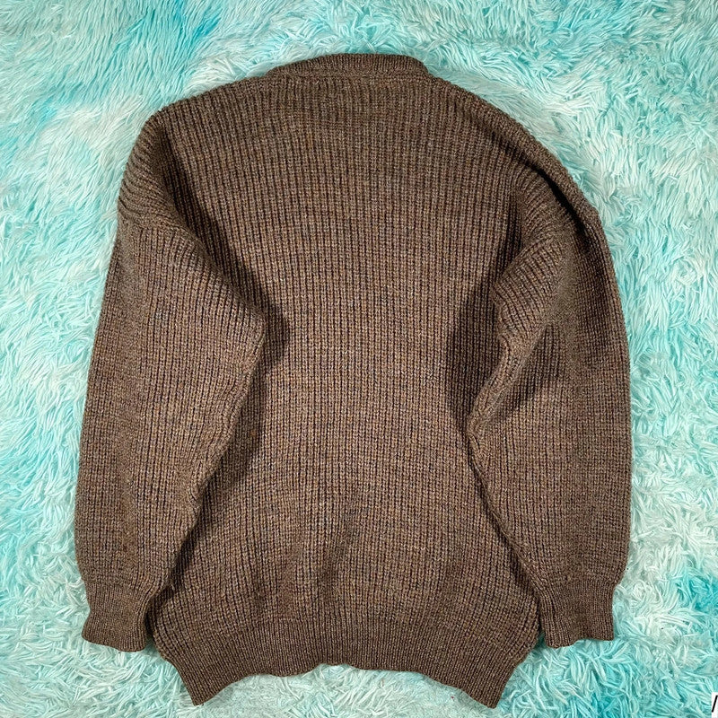 Vintage 90s Brown Barbour Chunky Knitted Jumper - Large