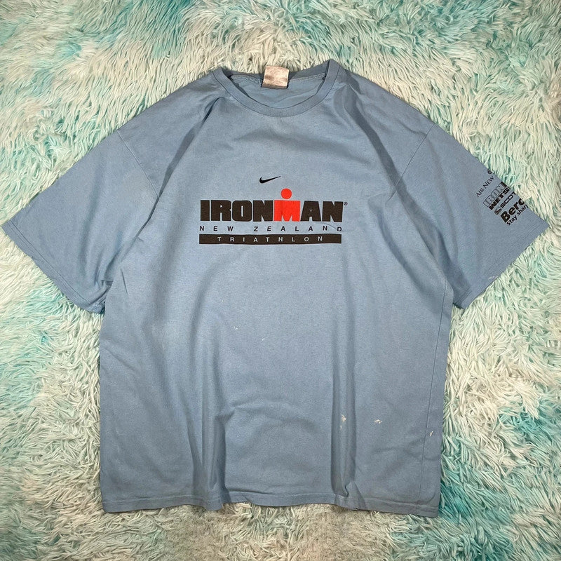 Vintage 2002 Baby Blue Nike Ironman T Shirt - Large