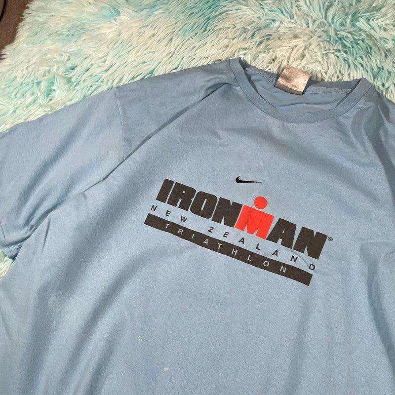 Vintage 2002 Baby Blue Nike Ironman T Shirt - Large