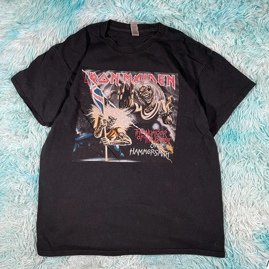 Black Iron Maiden Band T Shirt - Large