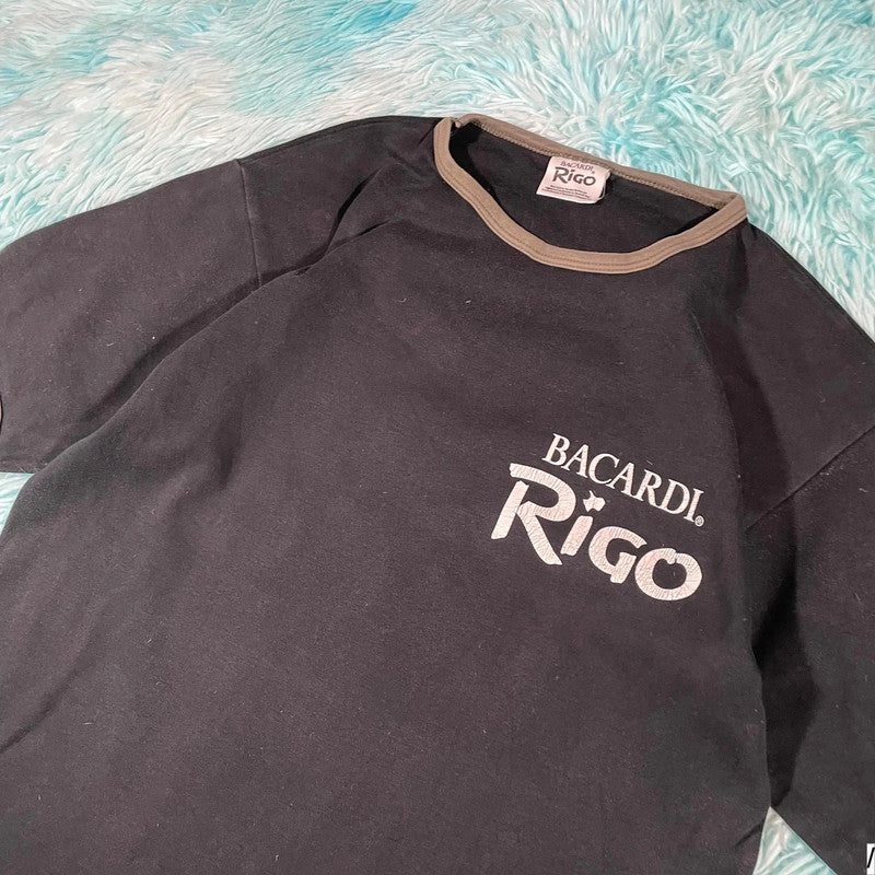 Vintage 00s Black Bacardi Rum Graphic T Shirt - Large