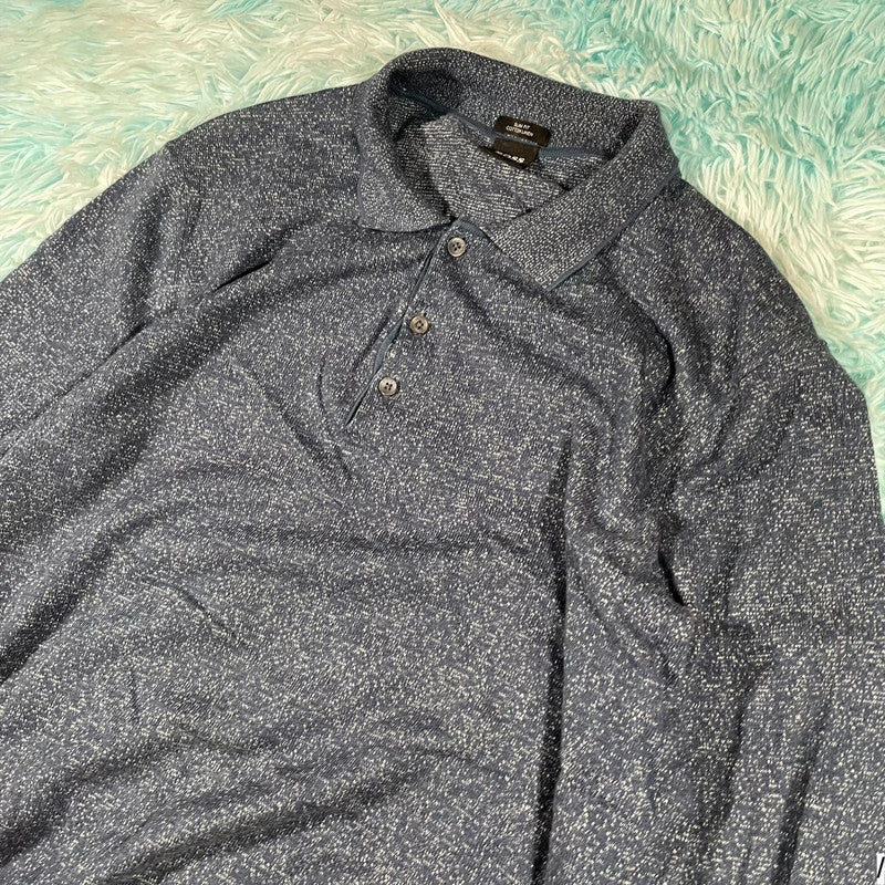 Blue Hugo Boss Cotton Linen Jumper - Large
