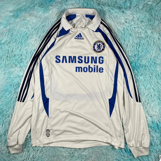 Vintage 2008 Chelsea Third Kit White Adidas Long Sleeve - Large