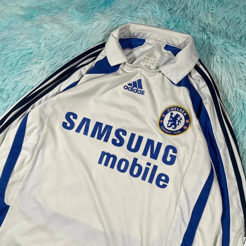 Vintage 2008 Chelsea Third Kit White Adidas Long Sleeve - Large
