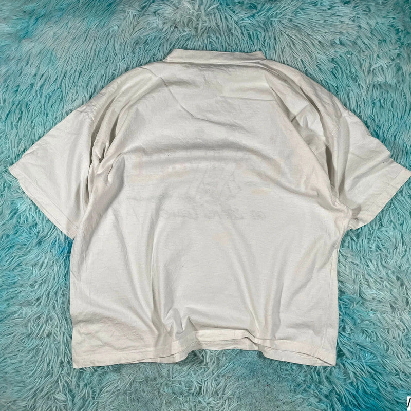 Vintage 90s White Sailor Graphic Print T Shirt - Large