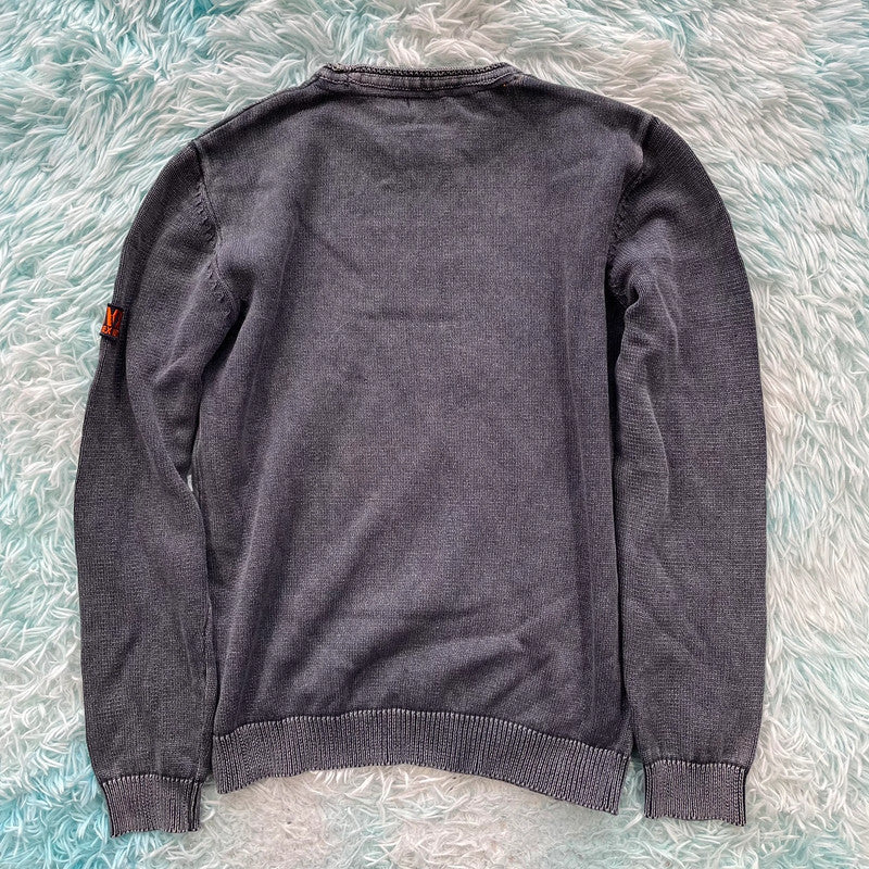 Grey Avirex Knitted Jumper - Large