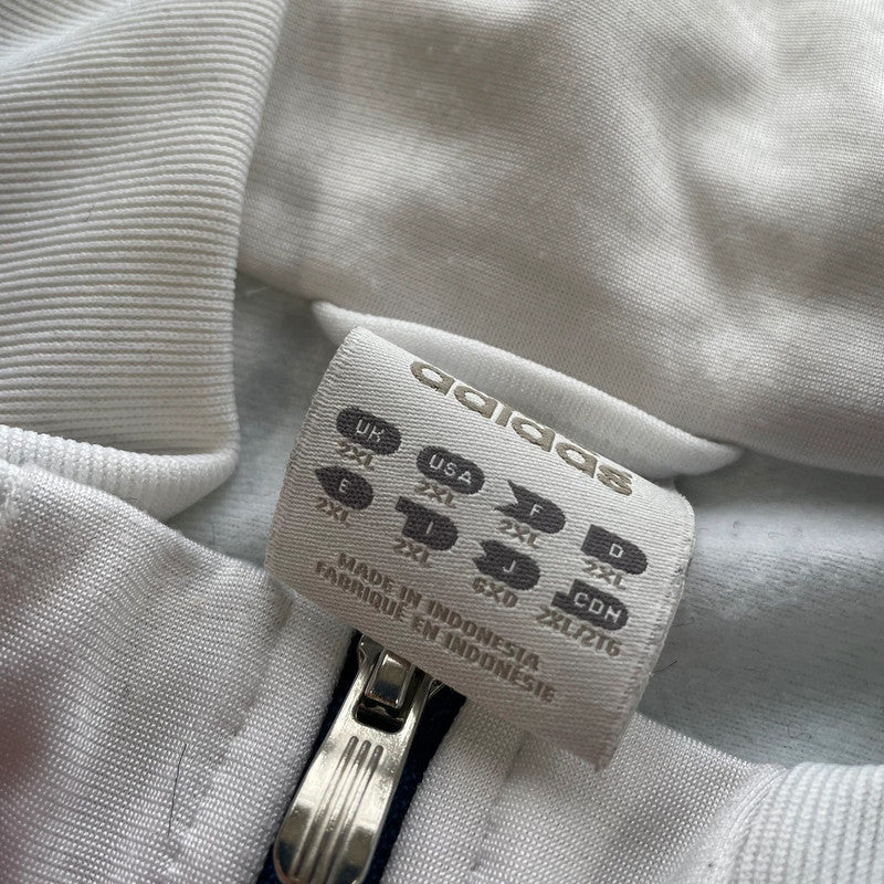 Vintage Y2K White & Blue Adidas Track Jacket - XXL