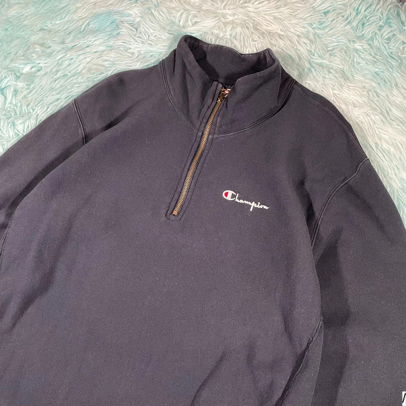 Black Champion 1/4 Zip Sweatshirt - XL