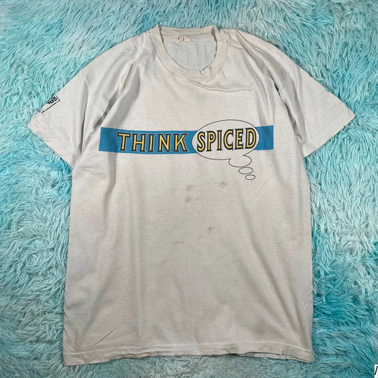 Vintage 80s White Morgans Rum Spiced Promo Graphic T Shirt - Large