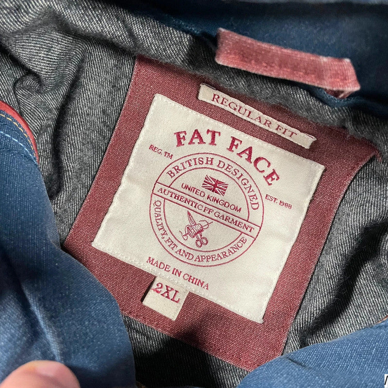 Vintage Red & Navy Fat Face Textile Jacket - XXL