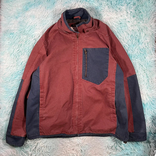 Vintage Red & Navy Fat Face Textile Jacket - XXL