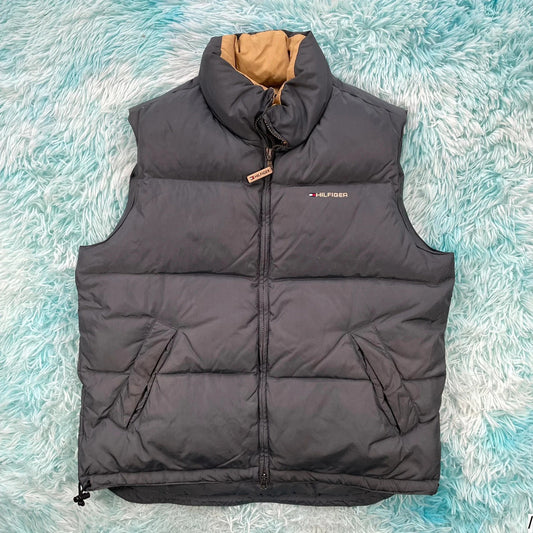 Grey Tommy Hilfiger Puffer Jacket Gilet - Medium