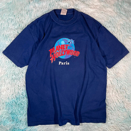 Vintage 90s Blue Plant Hollywood Graphic T Shirt - Large