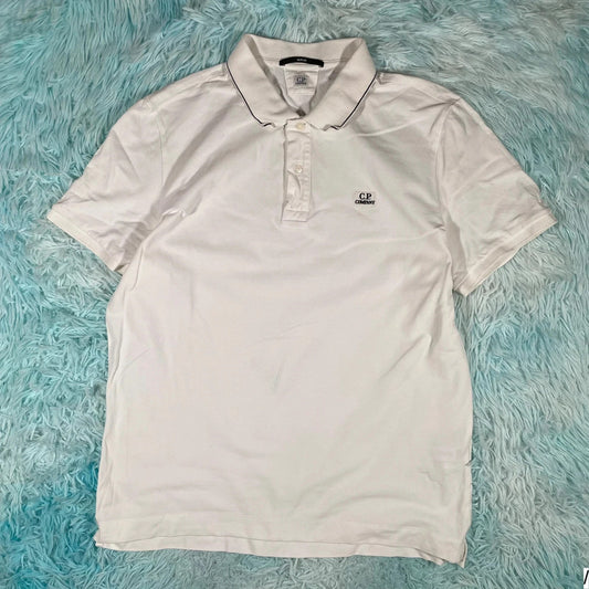 White CP Company Polo Shirt - XL