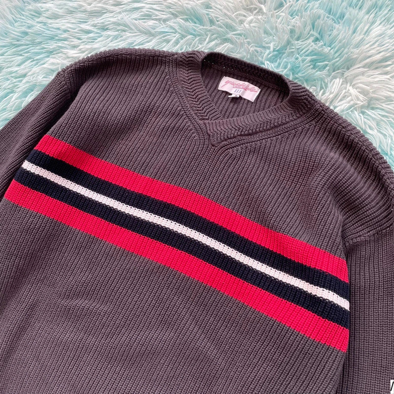 Grey Yardsale Heavyweight Knitted Jumper - Small
