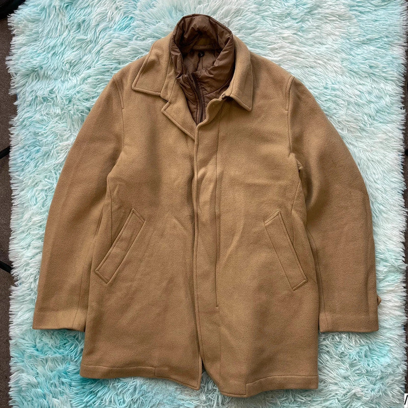 Beige Paoloni Wool Coat - 44”