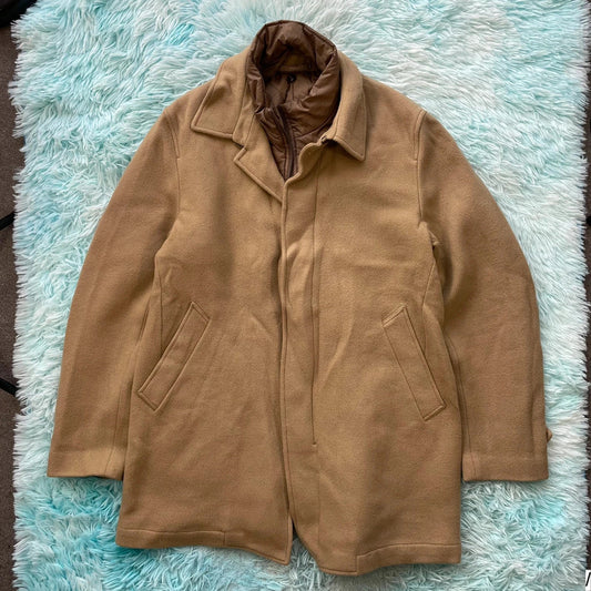 Beige Paoloni Wool Coat - 44”