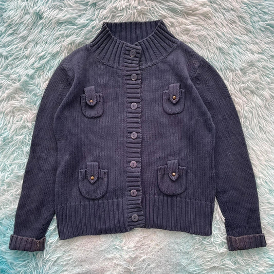 Vintage Navy Trucco Knitted Jumper - Size 10