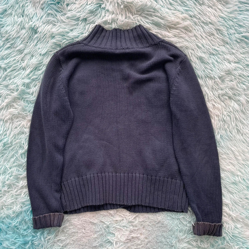 Vintage Navy Trucco Knitted Jumper - Size 10