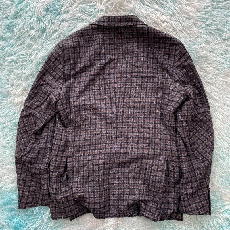 Navy Chequered Hackett Blazer Jacket - Medium 40R