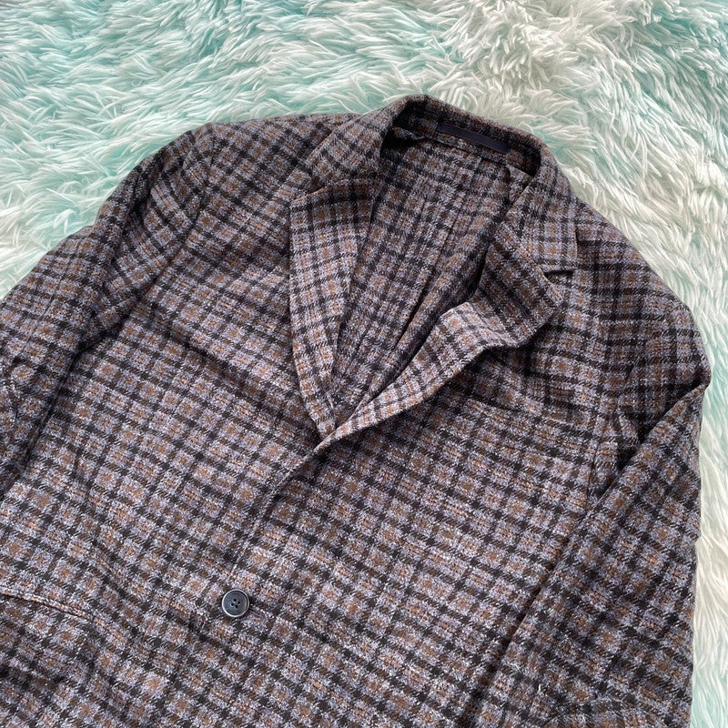 Navy Chequered Hackett Blazer Jacket - Medium 40R