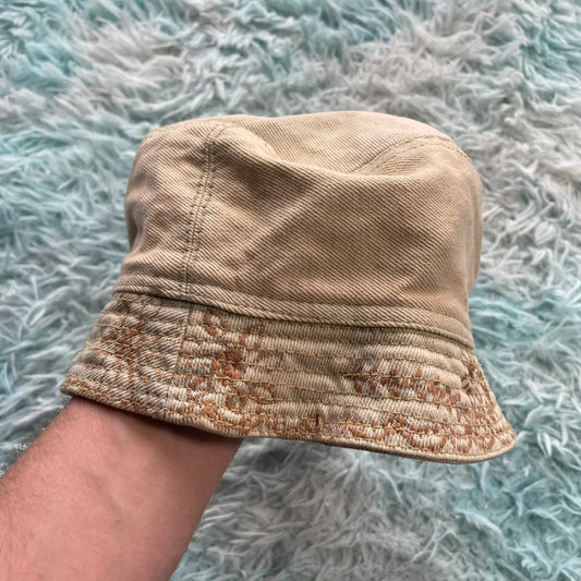 Vintage Beige Floral Bucket Hat