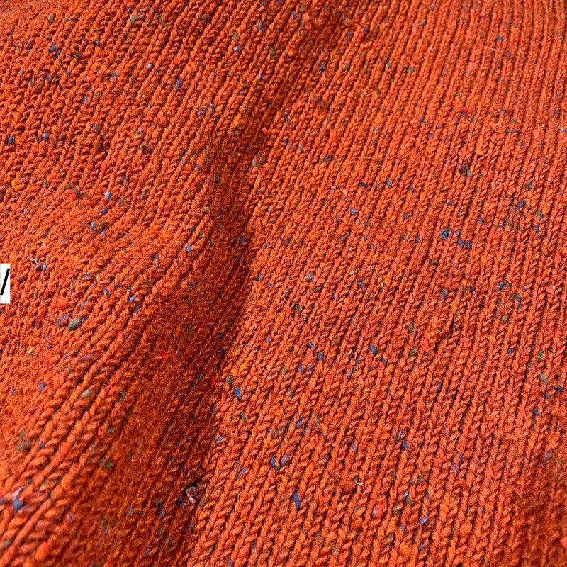 Vintage 90s Orange Irish Wool Knitted Jumper - Large