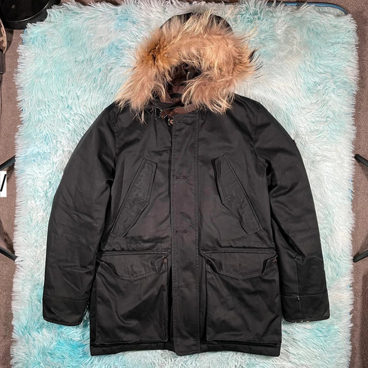 Black Hackett Arctic Parka Coat Jacket - Medium