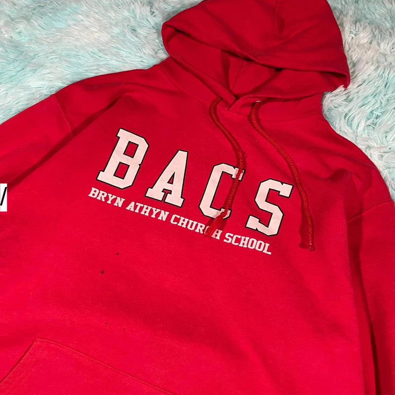 Red Champion Hoodie US College BACS - Large