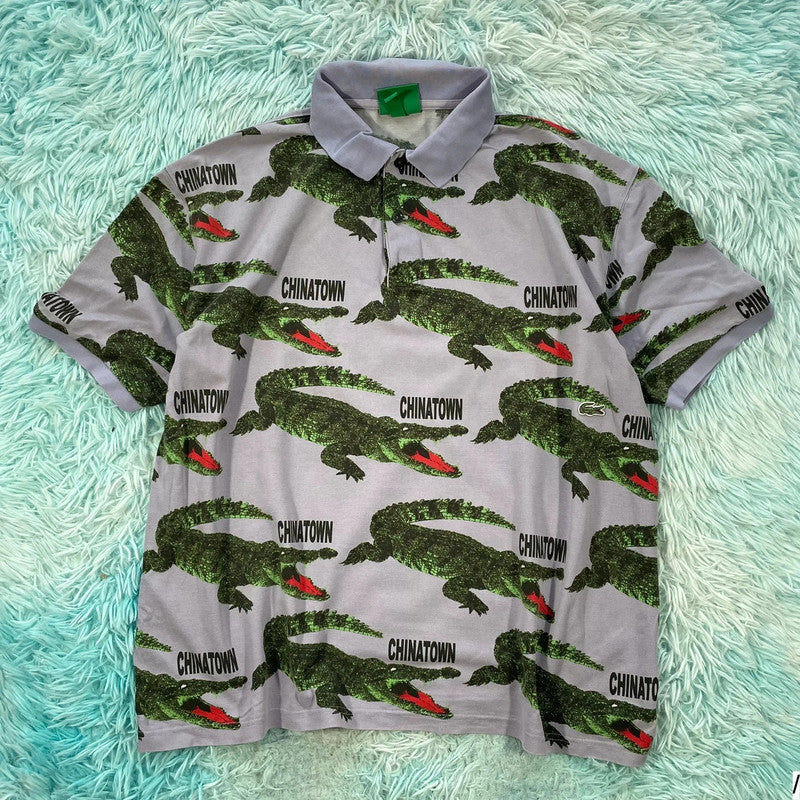 Lilac Purple Lacoste Chinatown Market Polo Shirt - Large