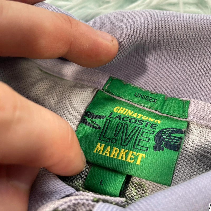 Lilac Purple Lacoste Chinatown Market Polo Shirt - Large