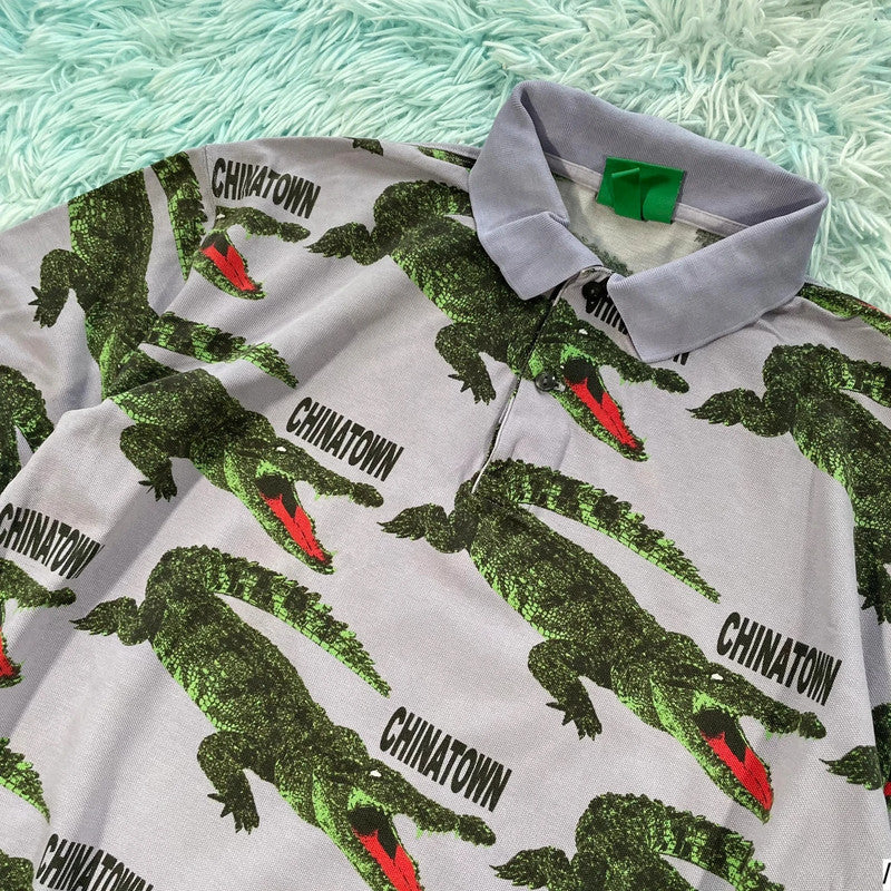 Lilac Purple Lacoste Chinatown Market Polo Shirt - Large