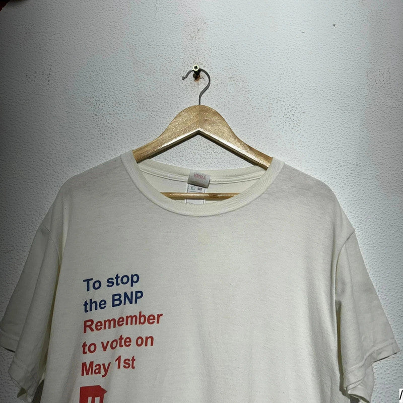 Vintage 1997 General Election T Shirt Anti BNP - Large