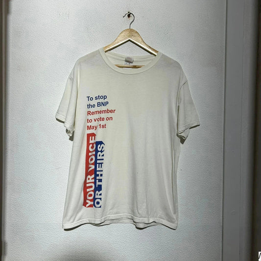 Vintage 1997 General Election T Shirt Anti BNP - Large