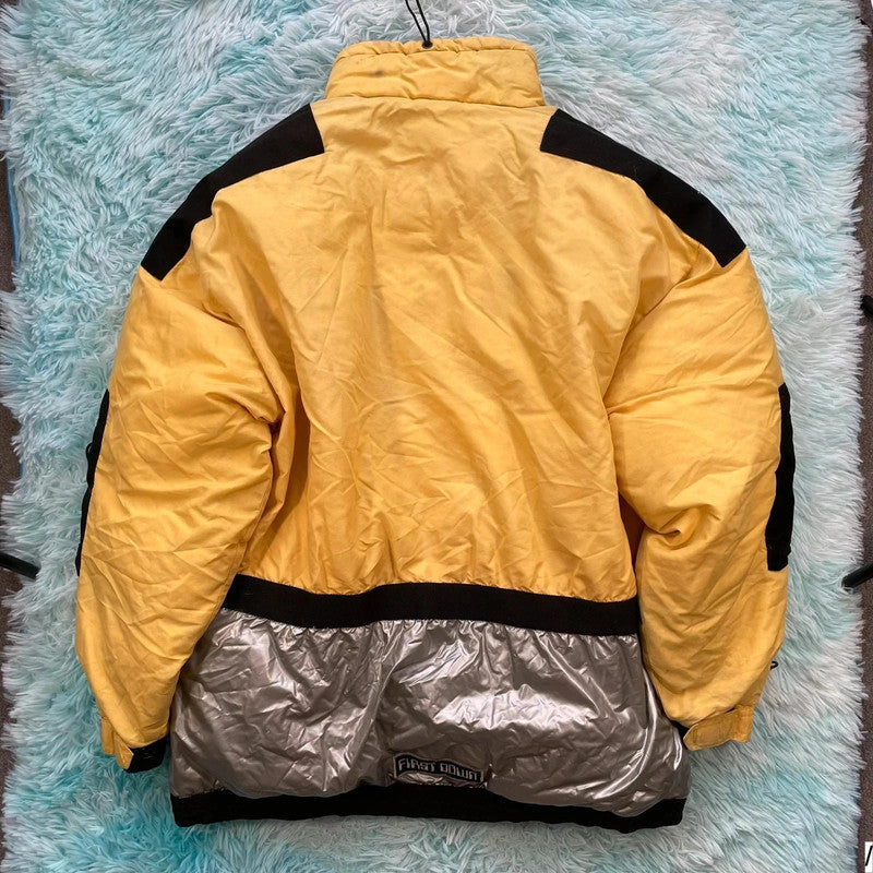 Vintage 90s Yellow First Down Puffer Jacket Ski - XXL