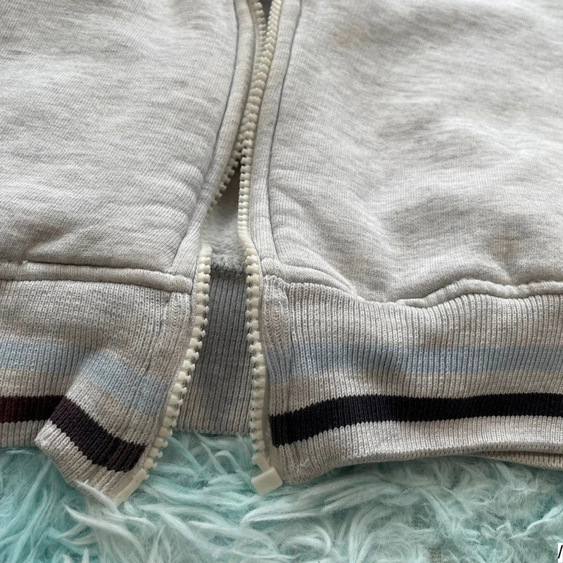 Vintage 90s Grey & Navy Nike Hoodie Full Zip - XS