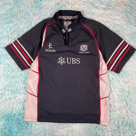 Vintage Navy Hong Kong Rugby Shirt Kukri - Medium