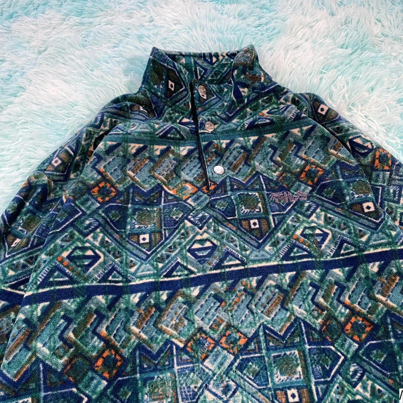 Vintage 90s Green Fila Magic Line Funky Fleece - Medium