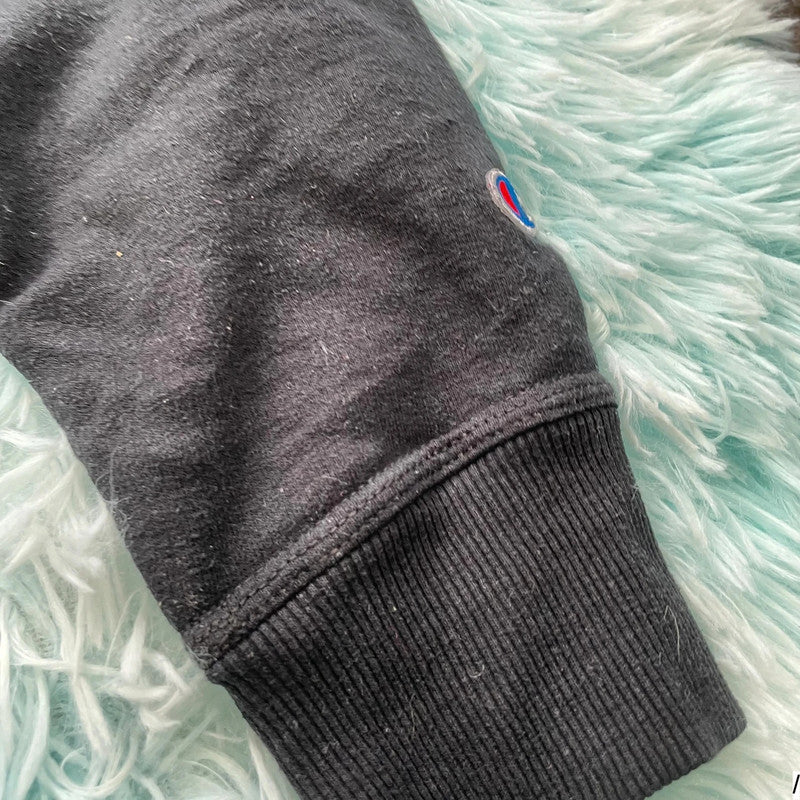 Vintage Black Champion Sweatshirt Spellout - Medium