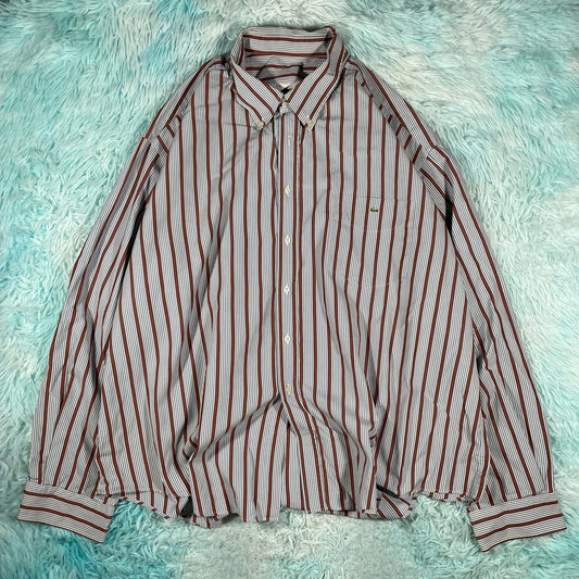 Vintage Lilac Striped Lacoste Shirt - XXL
