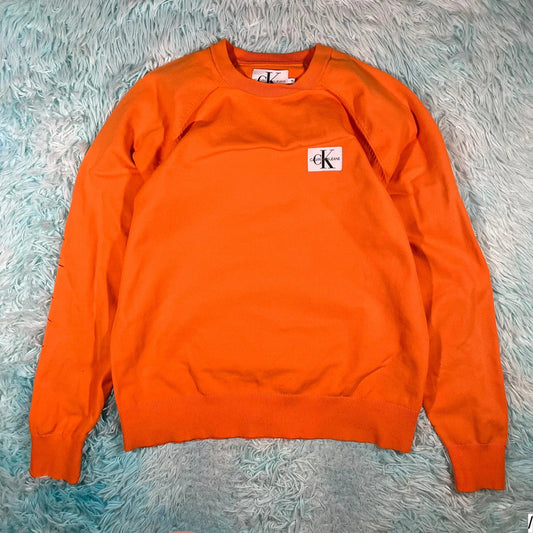 Orange Calvin Klein Sweatshirt - Medium