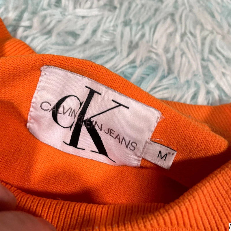 Orange Calvin Klein Sweatshirt - Medium