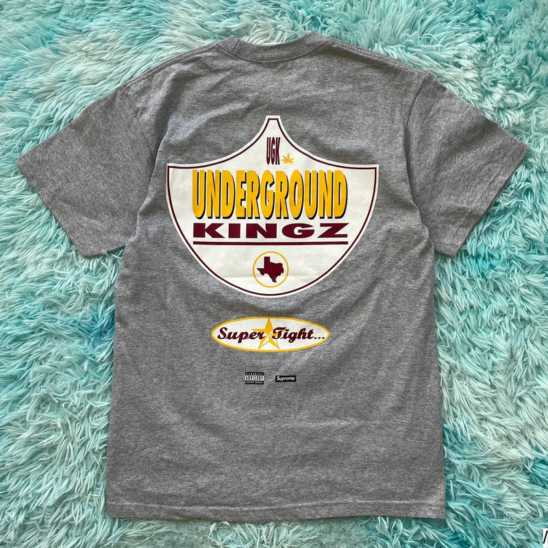 Grey Supreme UKZ Graphic T Shirt Underground Kingz - Small