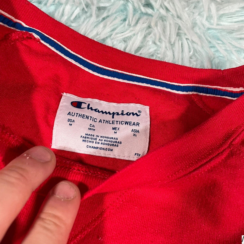 Red Champion Sweatshirt Spellout - Medium