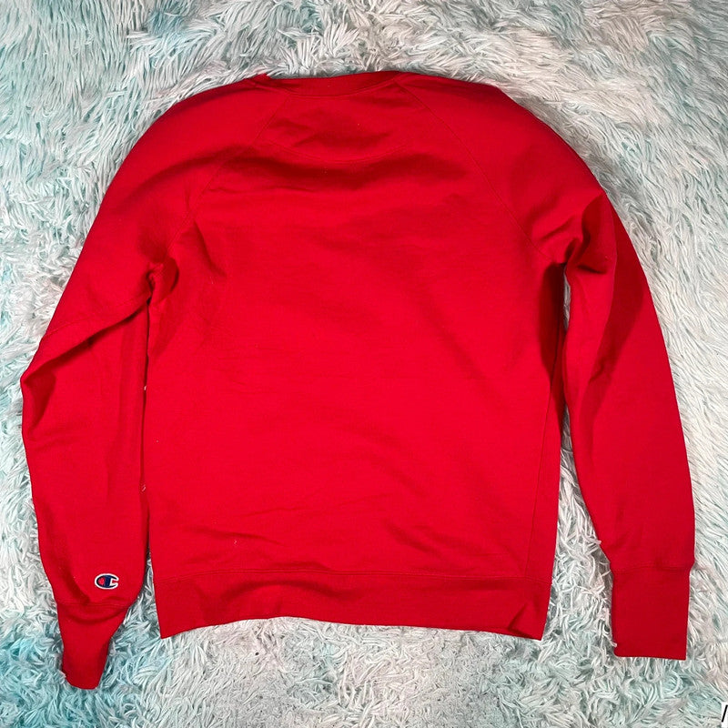 Red Champion Sweatshirt Spellout - Medium
