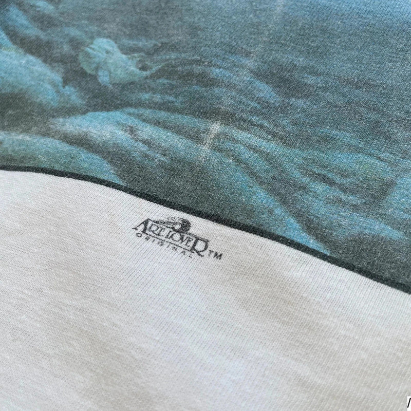 Vintage 90s White Jim Warren Art Graphic T Shirt - Large