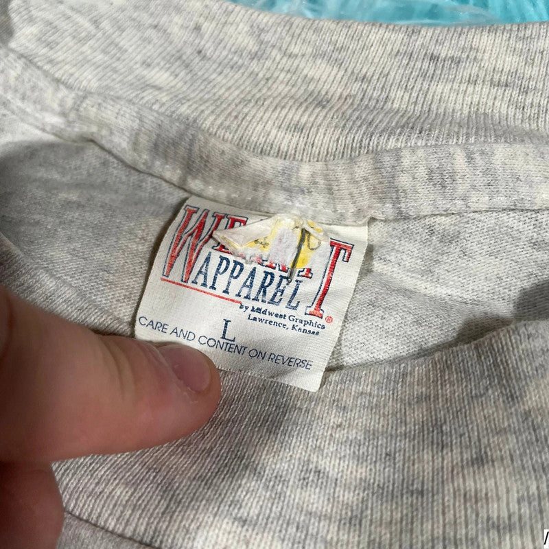 Vintage 90s Grey Cottey College US Graphic T Shirt - Large