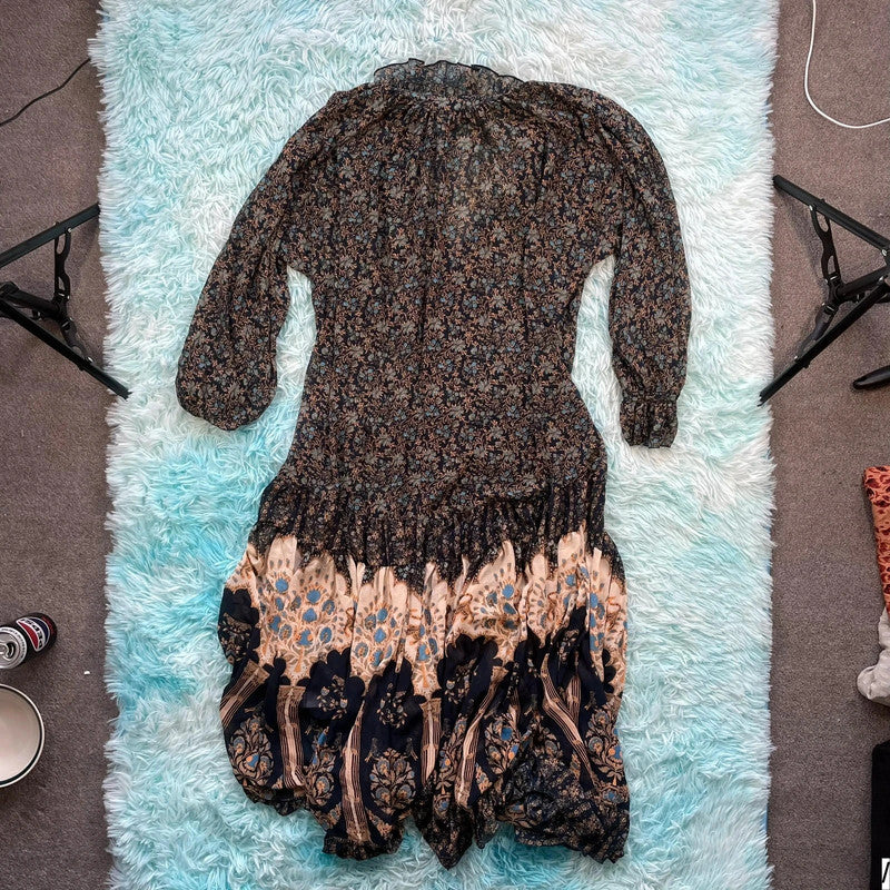 Brown Floral Free People Summer Dress - XS