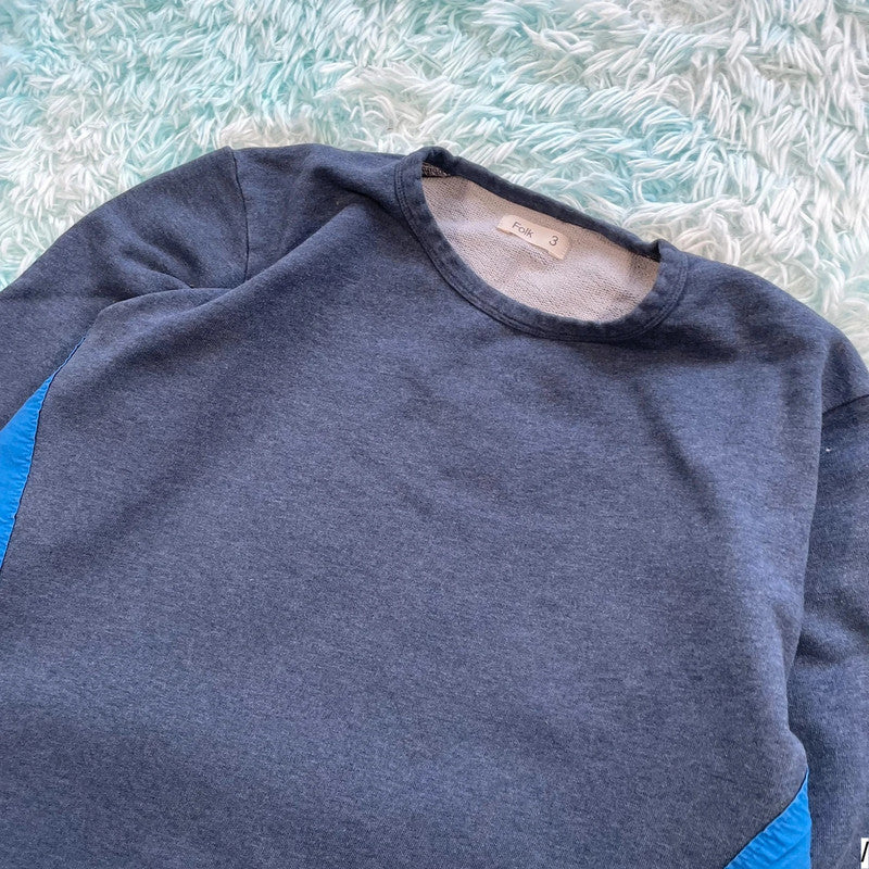 Navy Folk Sweatshirt - Medium