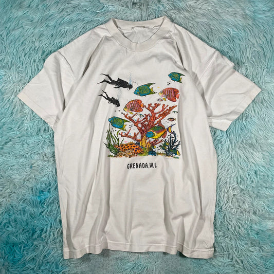 Vintage Granada Fish Graphic T Shirt - Large